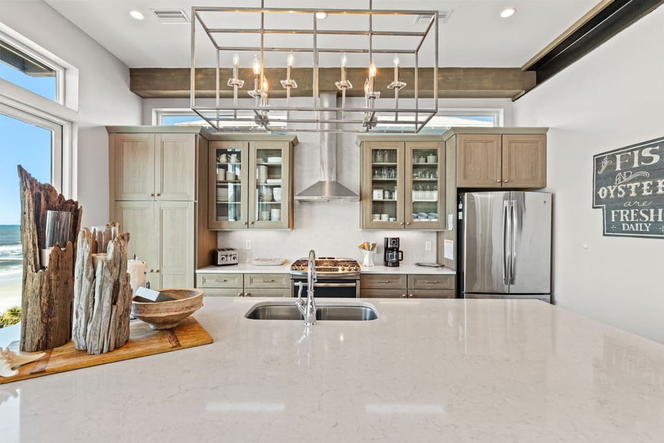 House, Ocean View | Private kitchen | Coffee/tea maker, full-size fridge, microwave, oven