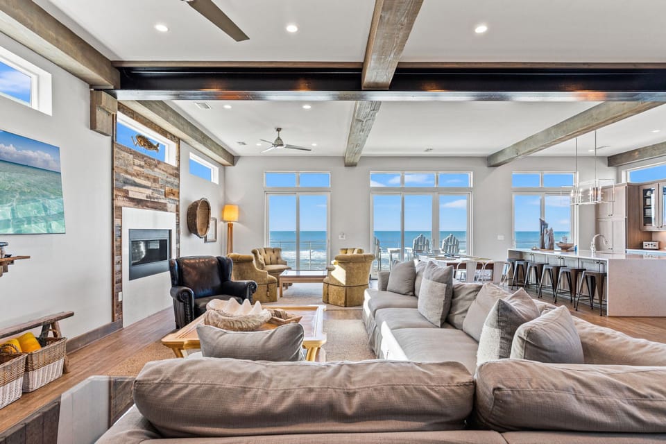 House, Ocean View | Living area | 75-inch Smart TV with digital channels, Netflix, Hulu