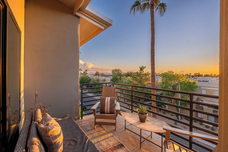 Private balcony off dining & living room