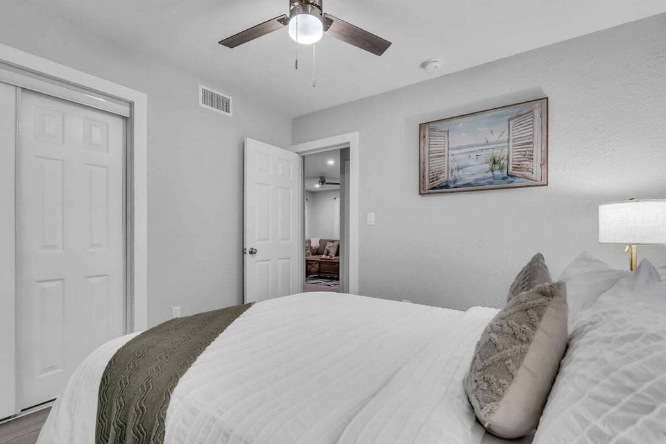 There is a closet available for clothing storage in bedroom 2