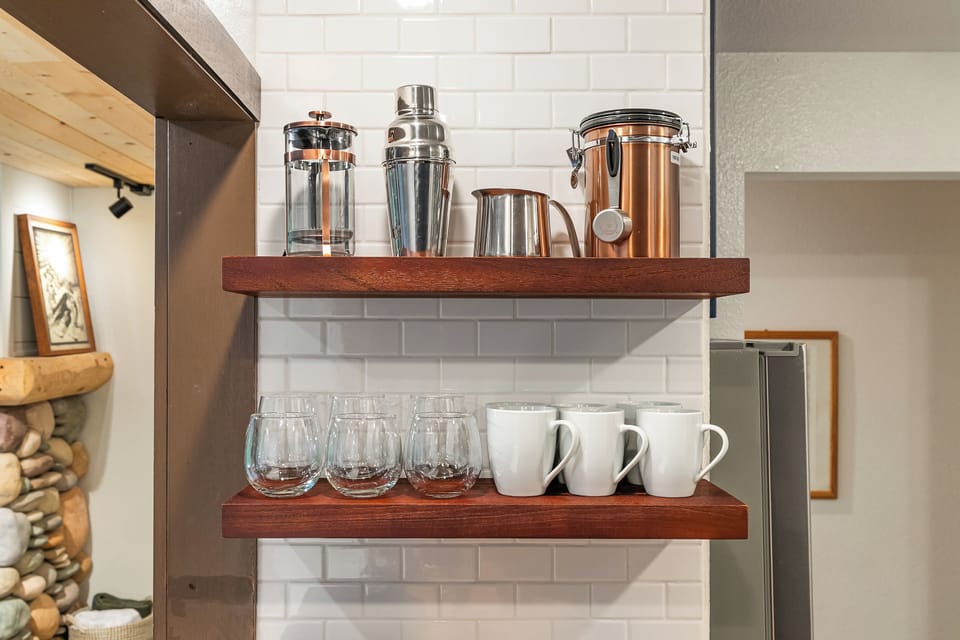 Kitchen: Coffee & wine setup