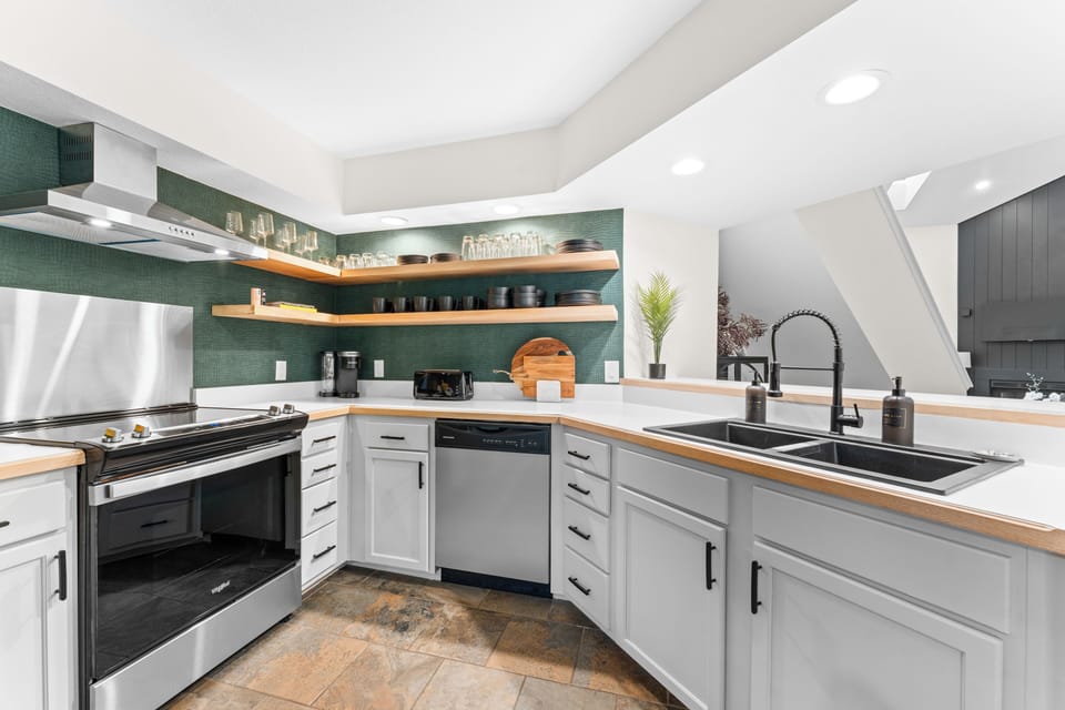 Fully stocked kitchen with all of the cooking essentials needed.