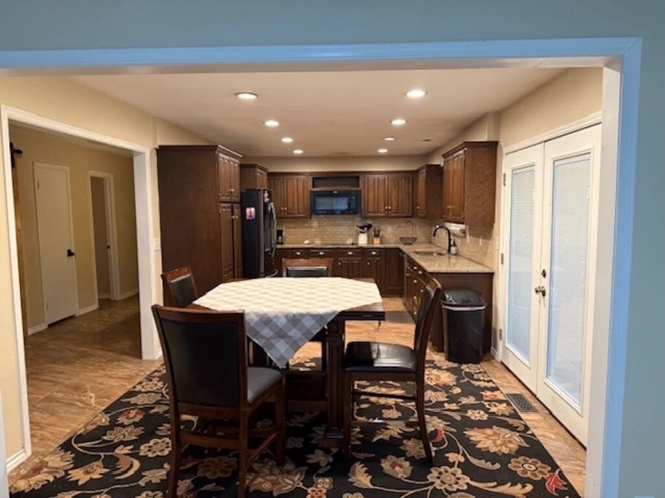 Gather around the table for family dinners or coffee chats