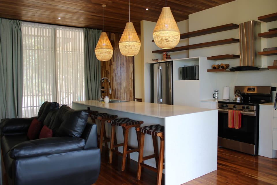 kitchen and living room