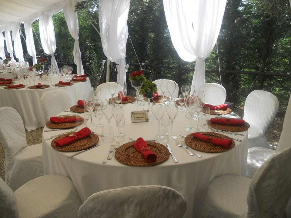 Outdoor banquet area