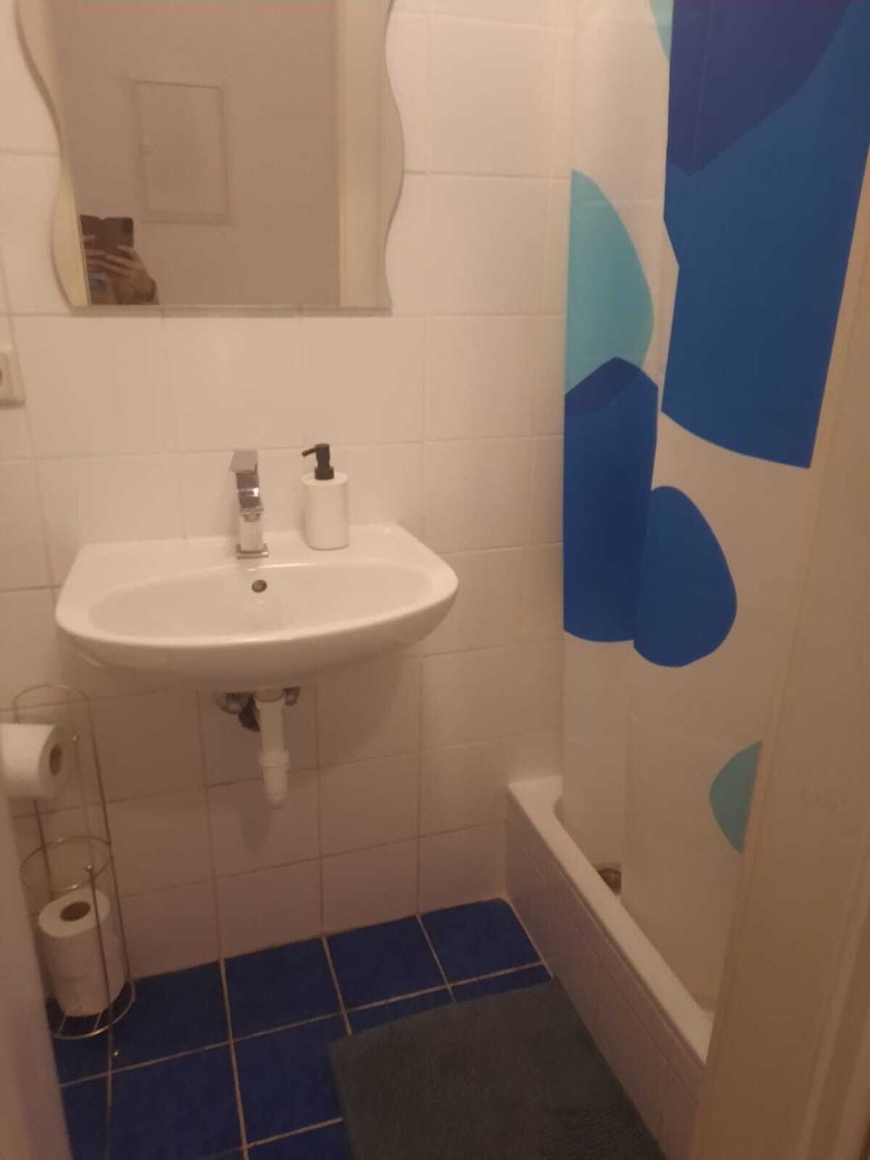 Basic Apartment | Bathroom | Shower, free toiletries, hair dryer, towels