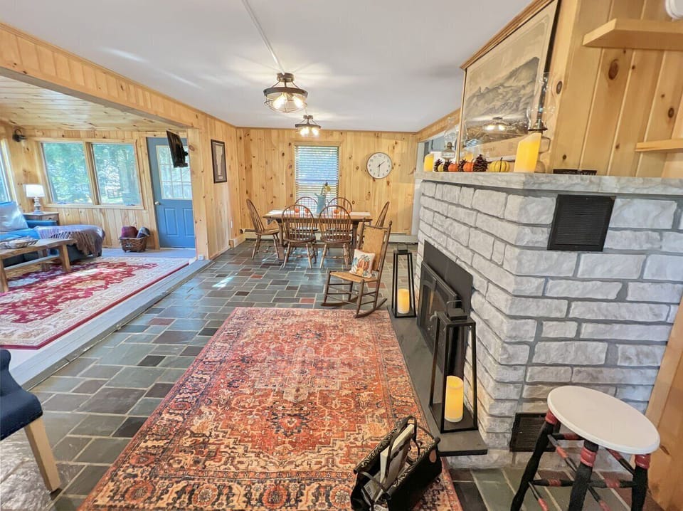 Open layout connecting the living area and dining space.