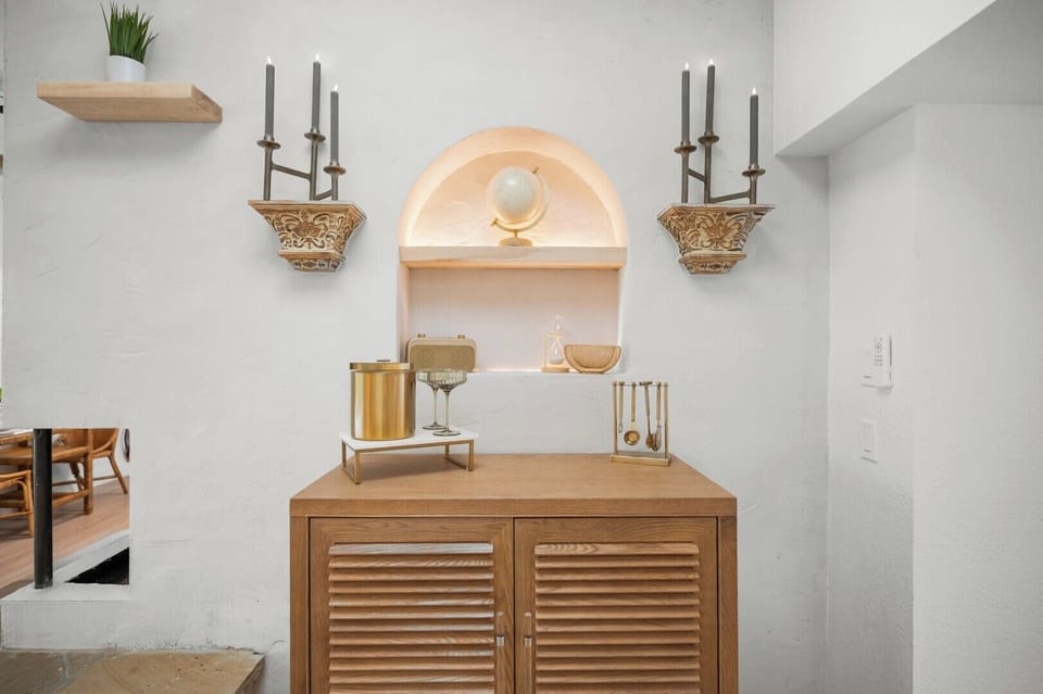 Designer lighting and soft finishes
