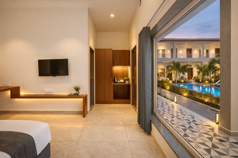 Deluxe Room With Pool View | Hypo-allergenic bedding, down comforters, individually decorated