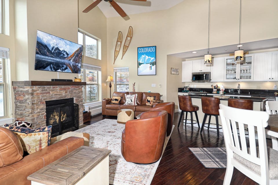 Open Living Area with Gas Fireplace