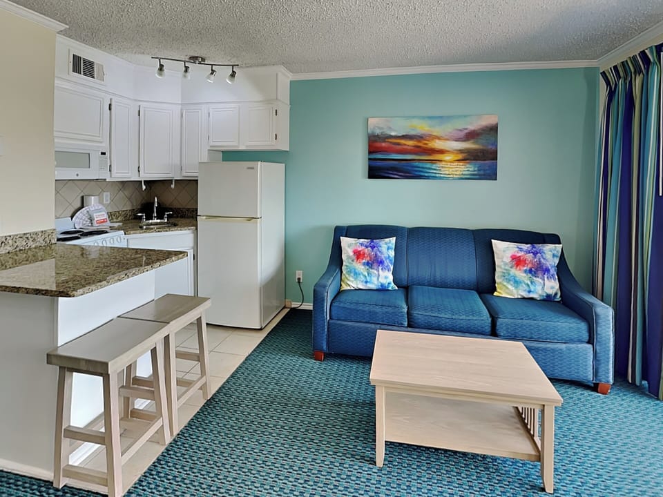 Living Room - Open Layout w/ Kitchen + Queen Sleeper Sofa