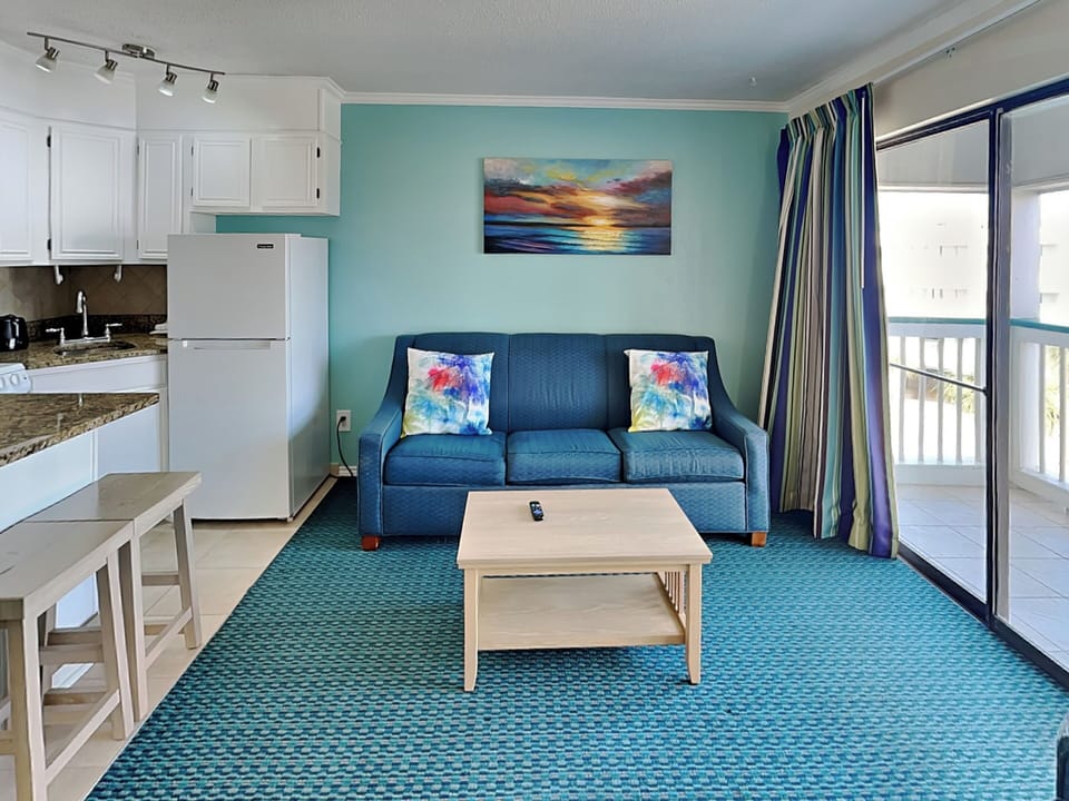 Living Room - Direct Balcony Access, Queen Sleeper Sofa