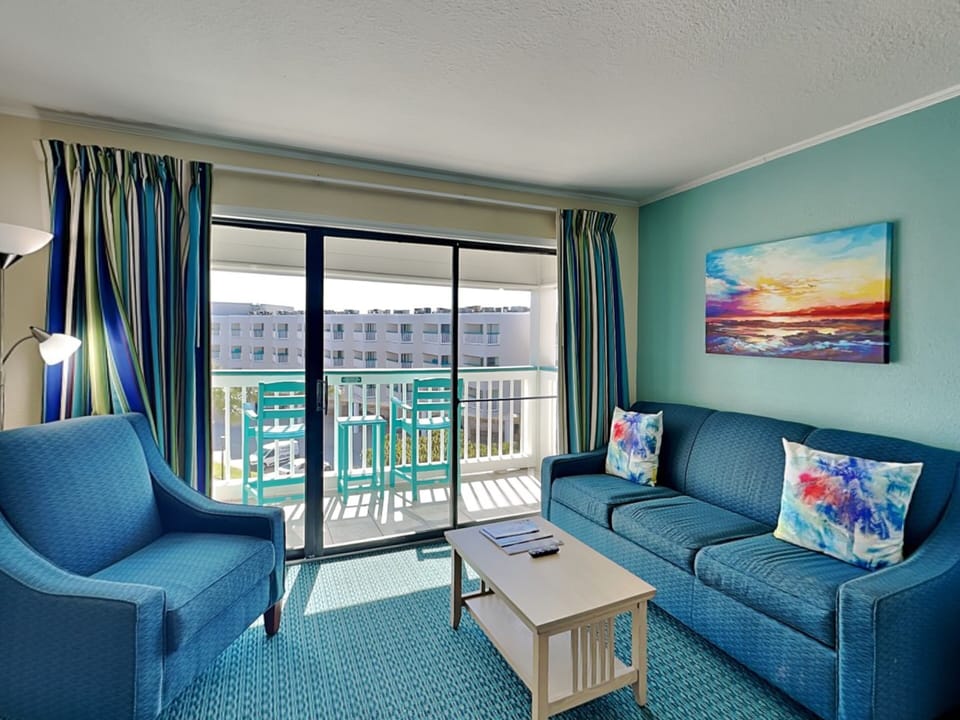 Living Room - Direct Balcony Access, Queen Sleeper Sofa