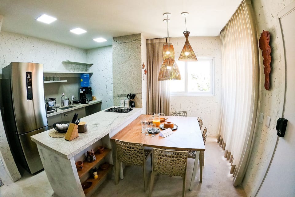 Apartment | Private kitchen | Fridge, microwave, oven, stovetop