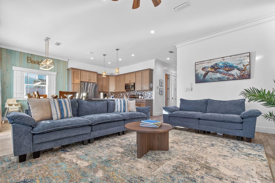 Incredibly large living and dining area with ocean views