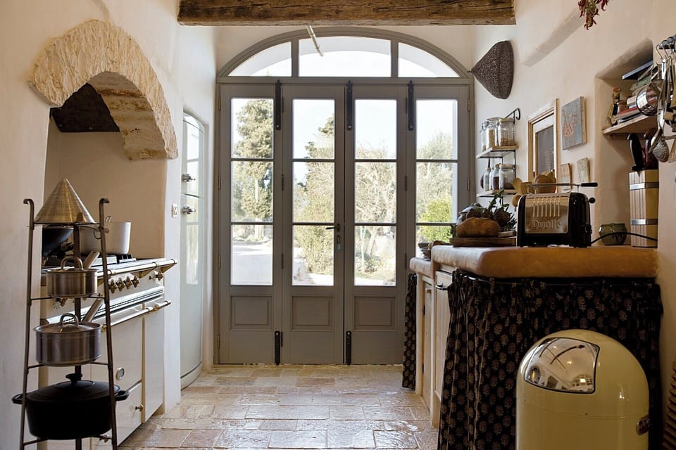 The main house kitchen with its garden access.