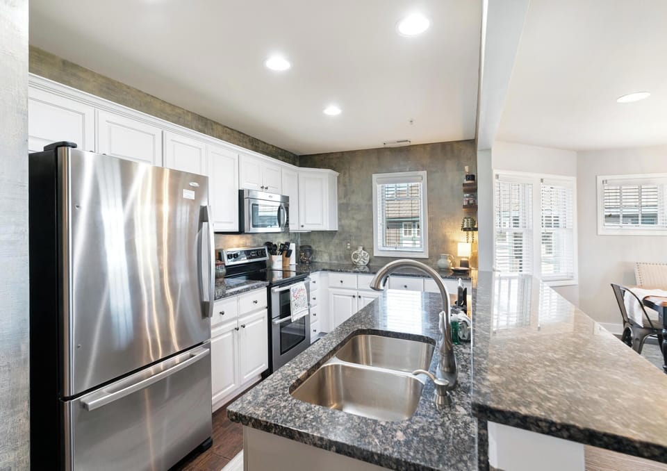 Kitchen---Granite and Stainless Steel