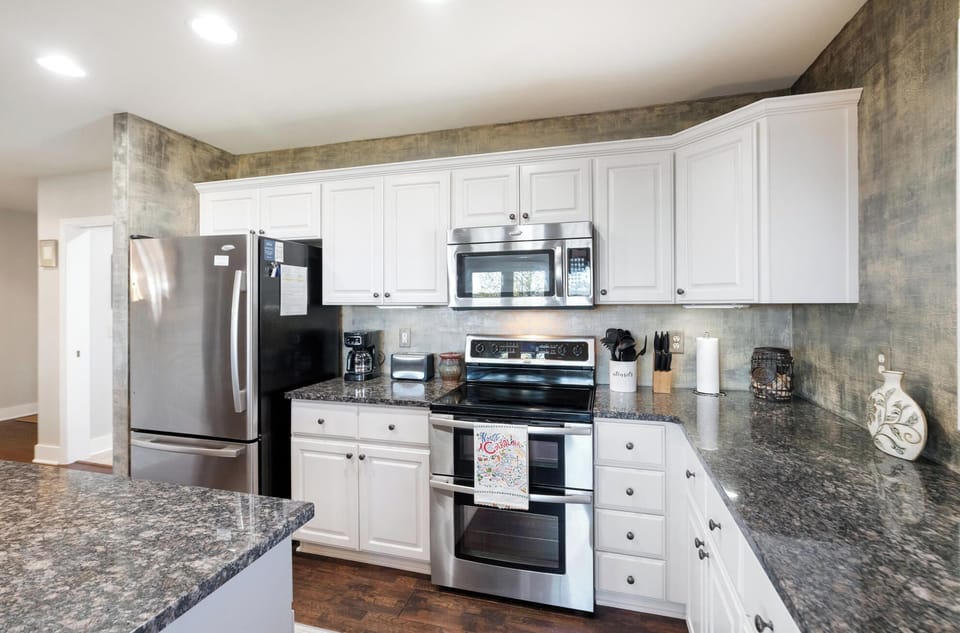 Kitchen---Granite and Stainless Steel