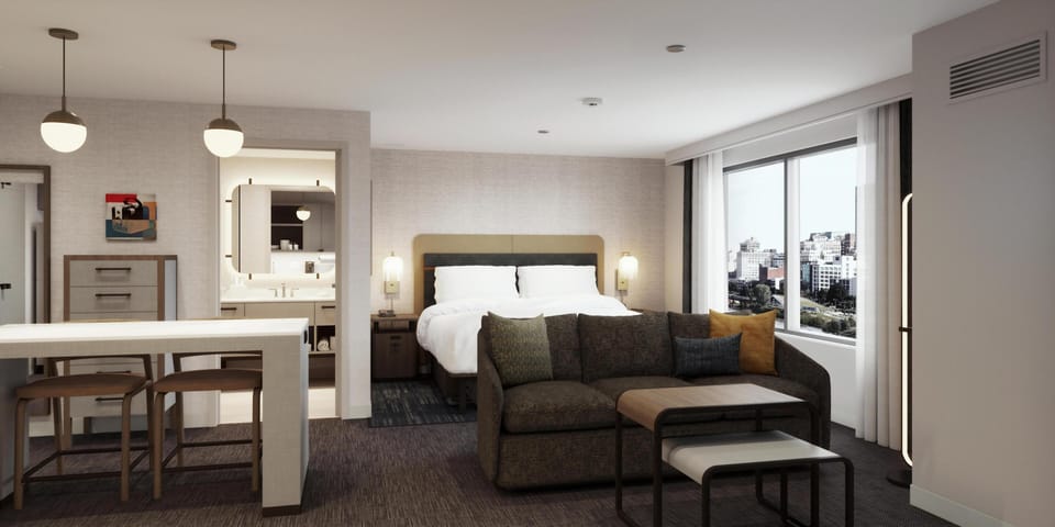 In-room safe, desk, laptop workspace, blackout drapes