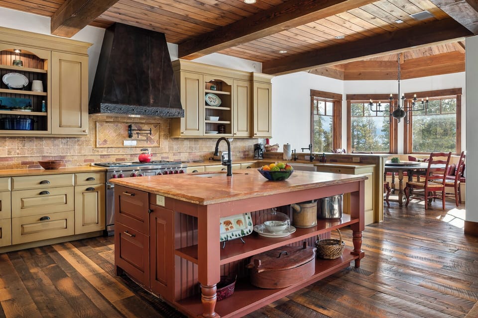 Large kitchen island with tons of counter space