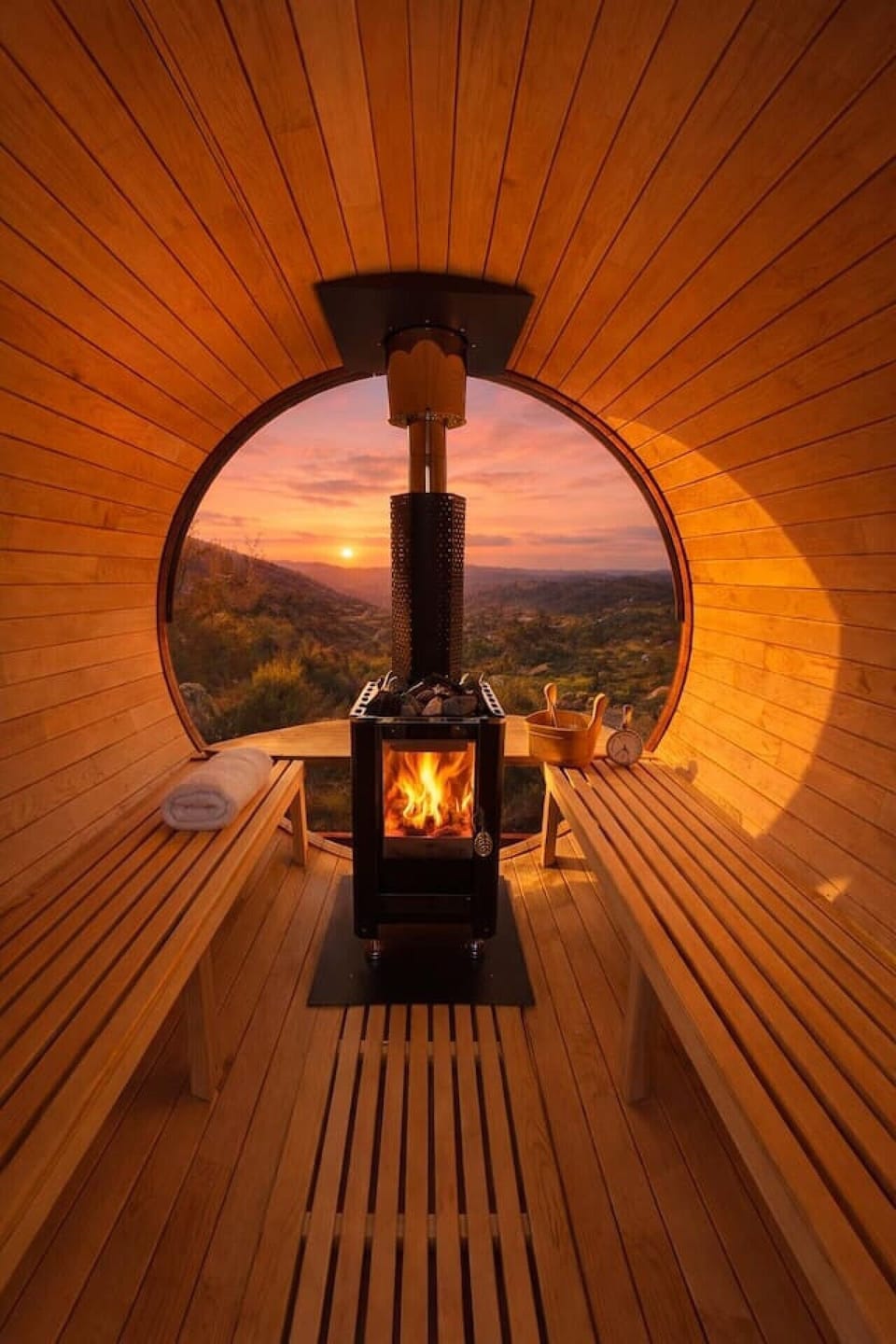 Barrel Sauna with views