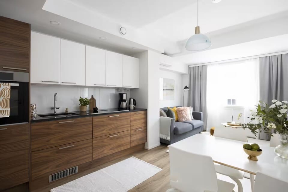 Superior Apartment, City View | Private kitchen | Full-size fridge, microwave, oven, stovetop