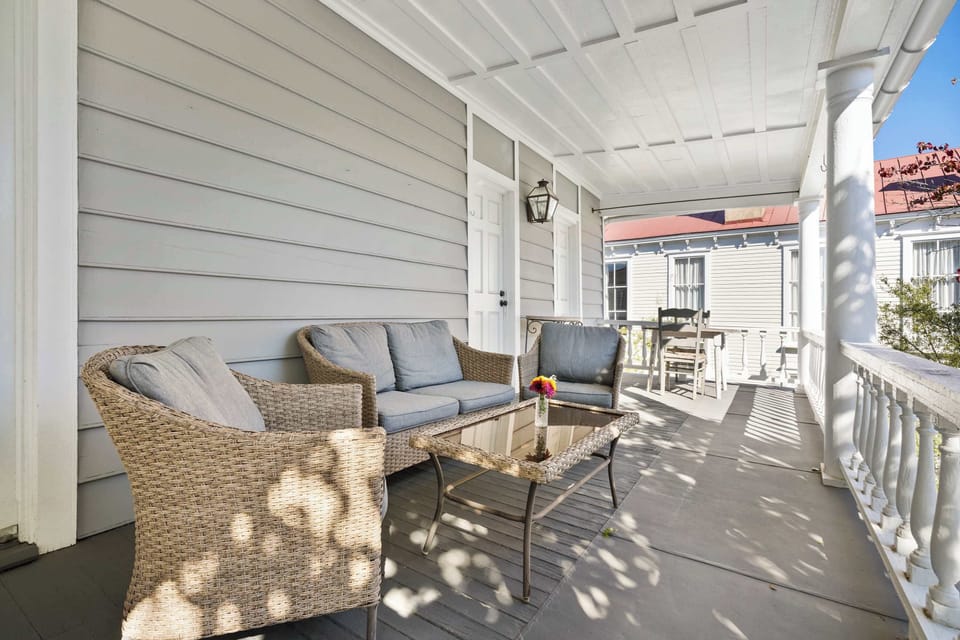 Massive private porch with plenty of seating 
