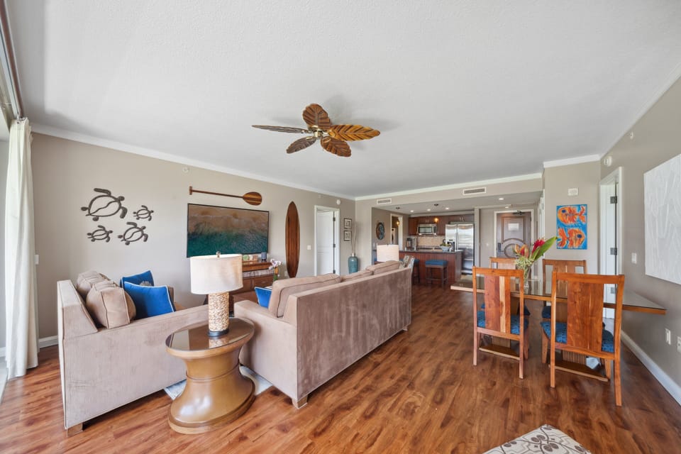 Gather in a bright living room with cozy seating and stylish accents.