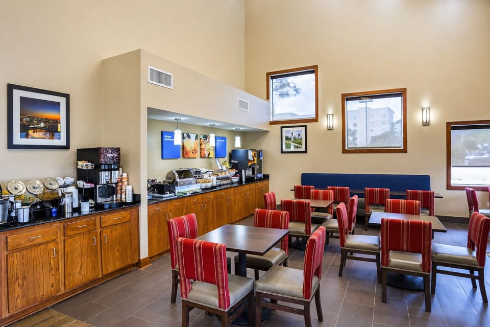 Settle in comfortably with plenty of tables for easy meals.