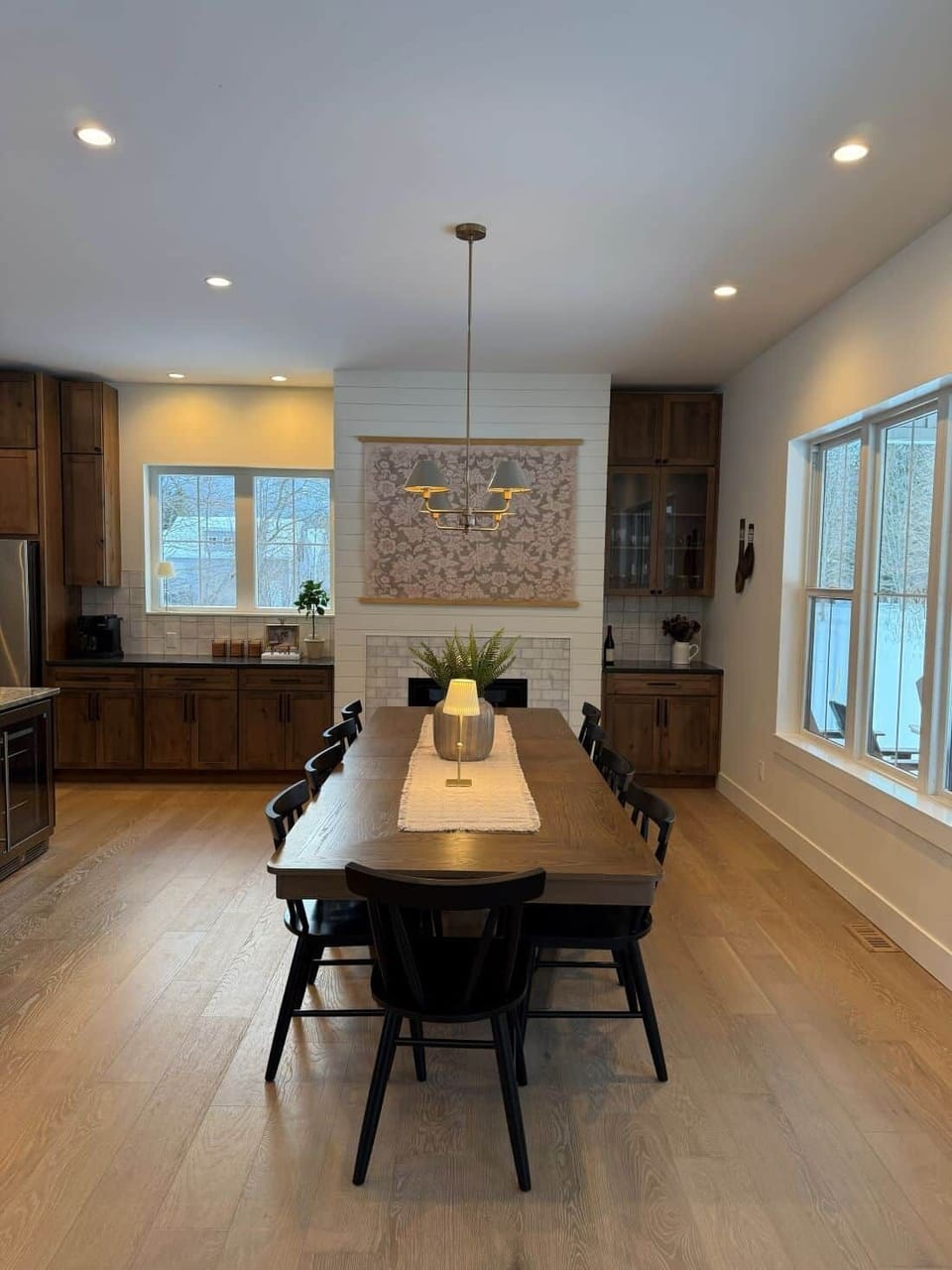Dining table extends to seat 12