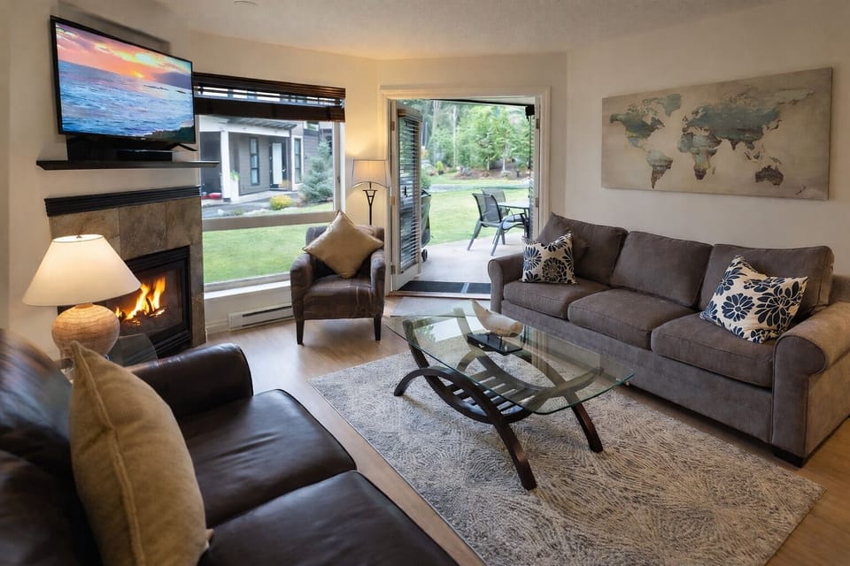 Streaming TV. Natural Gas fireplace. Double Glass doors.  Queen sofa pull-out.