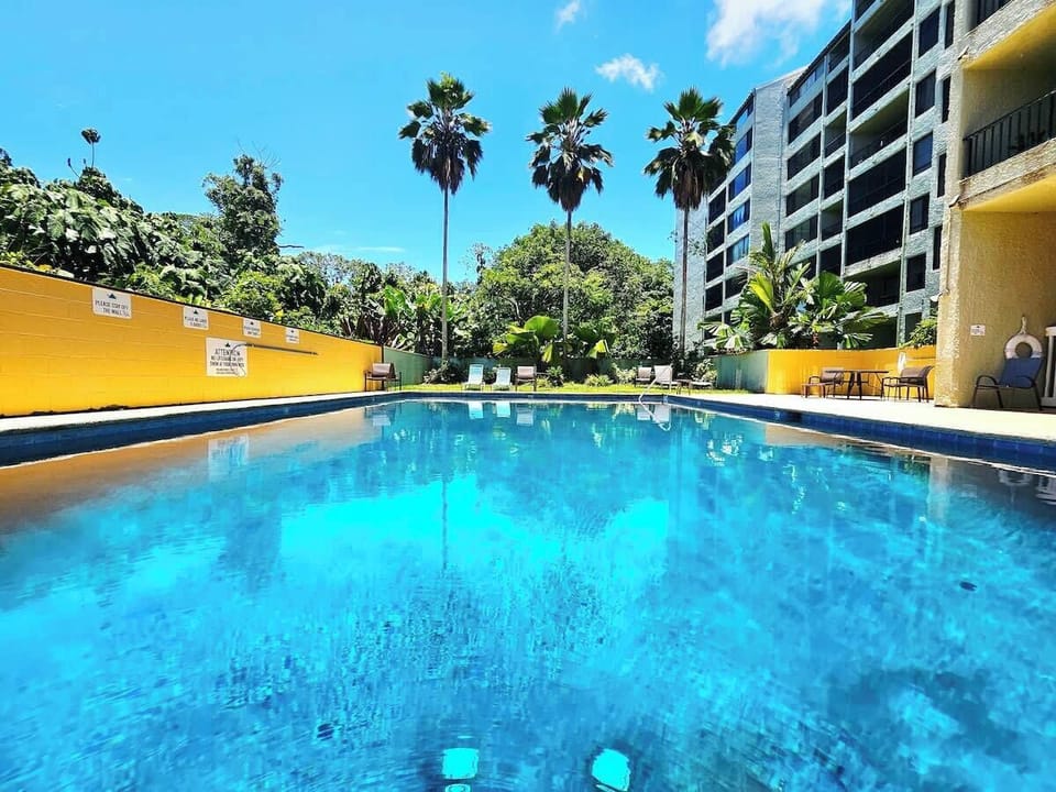 A deep beautiful pool is yours to enjoy. 