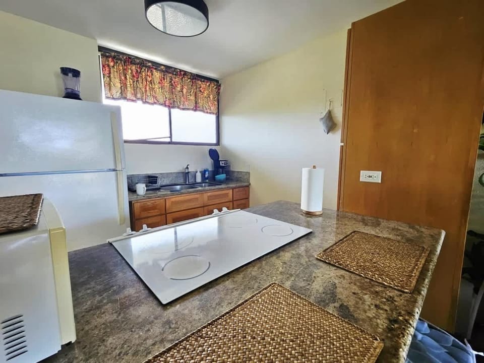 Nice privacy glass lets plenty of light into this kitchen.