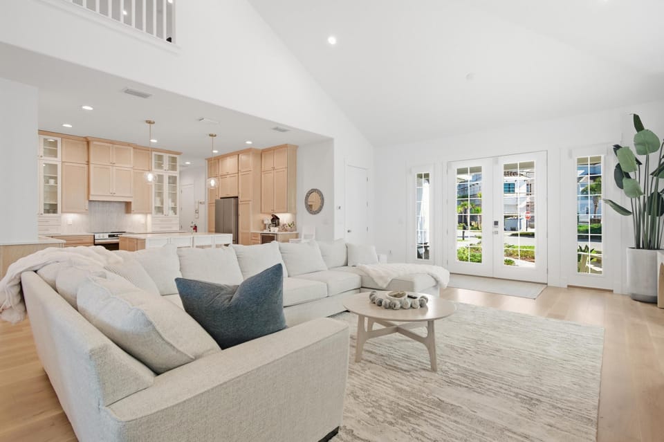 Large gathering space in the main floor living room