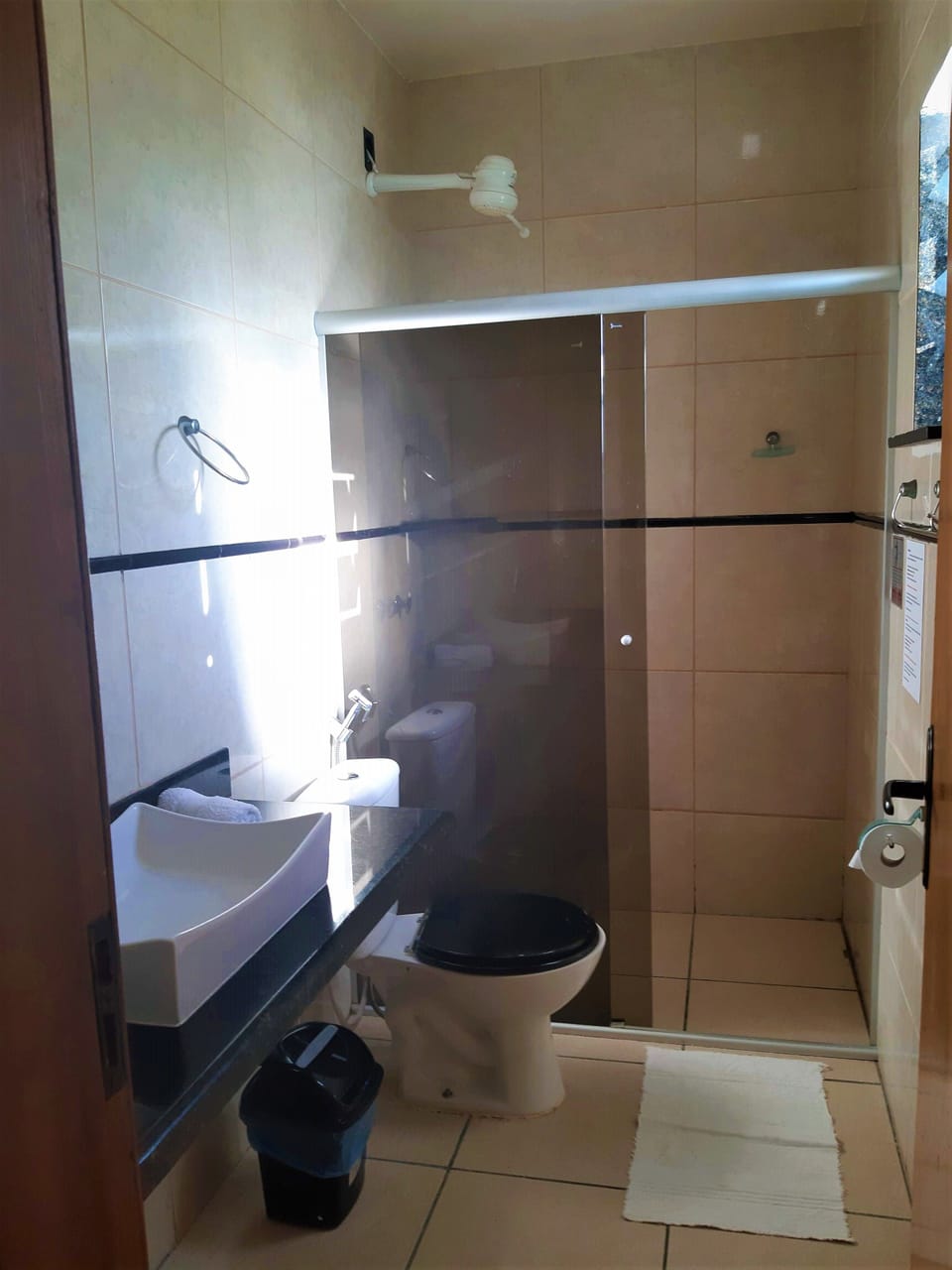 Suite | Bathroom | Shower, towels, toilet paper