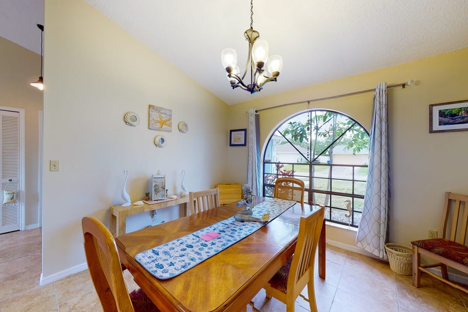 Dining table seats four