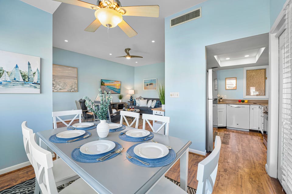Dining table with seating for 6