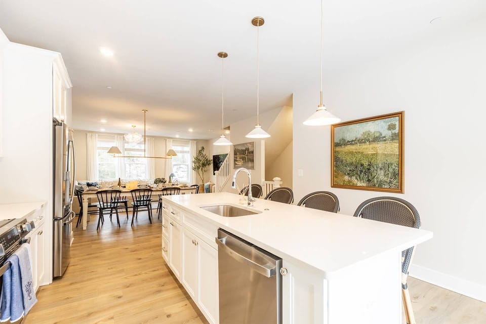 There's plenty of counter space to make a quick breakfast or a special family meal.