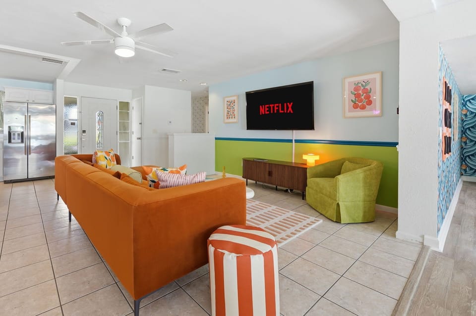 Movie nights, board games, or just lounging around — our living room is the perfect backdrop for it all. Warning: you might never want to get off the couch.