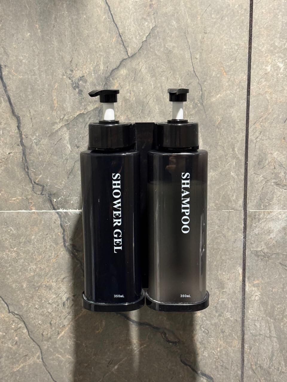 Shower, towels, soap, shampoo
