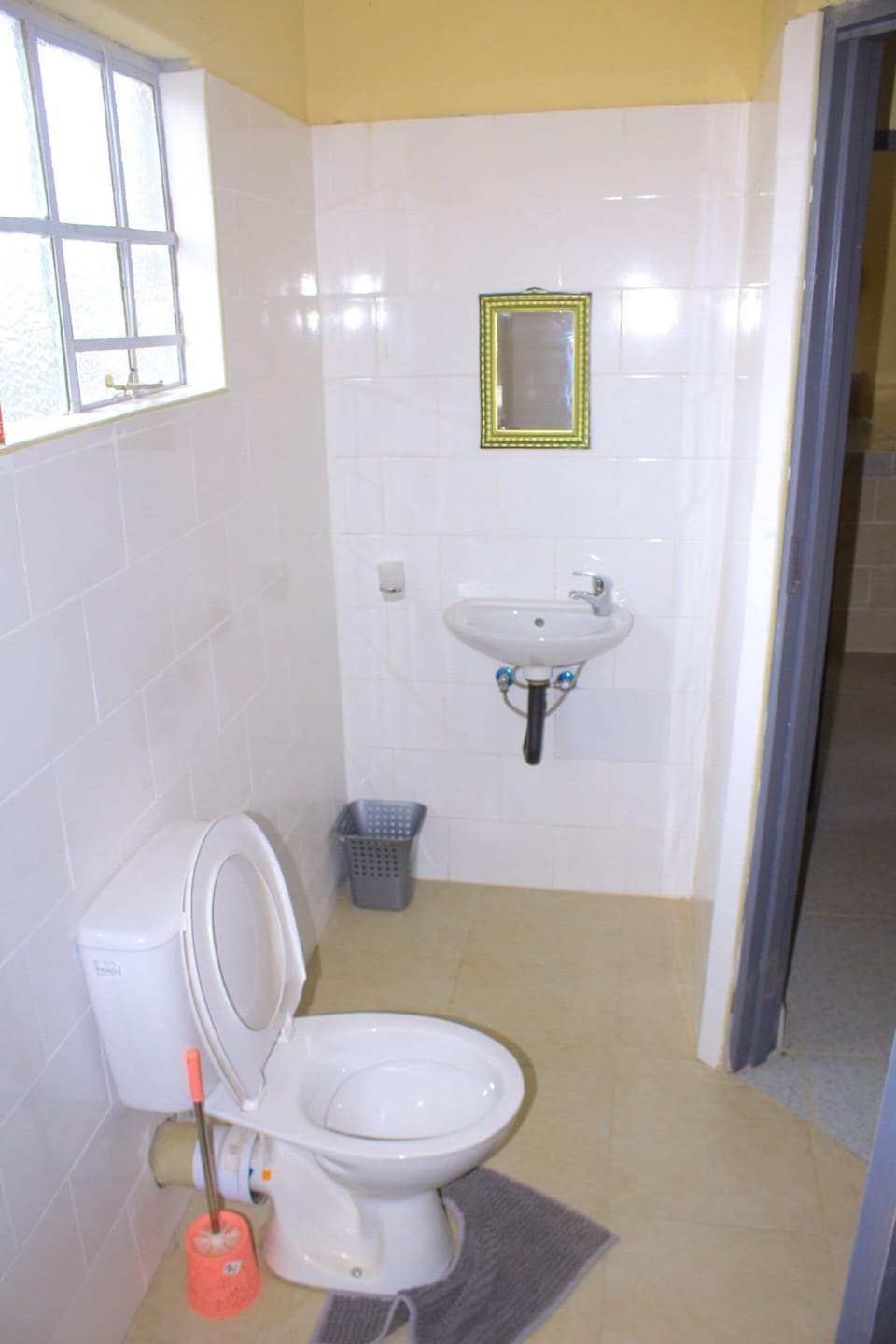 Shower, towels, soap, toilet paper