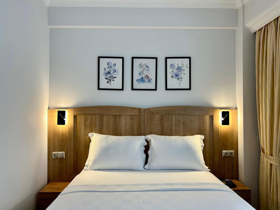 Standard Double Room, 1 Queen Bed, City View | Minibar, in-room safe, desk, laptop workspace