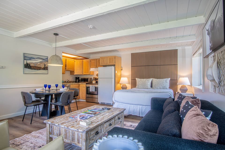 Condo, 1 Queen Bed with Sofa bed, Kitchen, Mountain View (Atelier Escape) | Living area | 42-inch flat-screen TV with digital channels