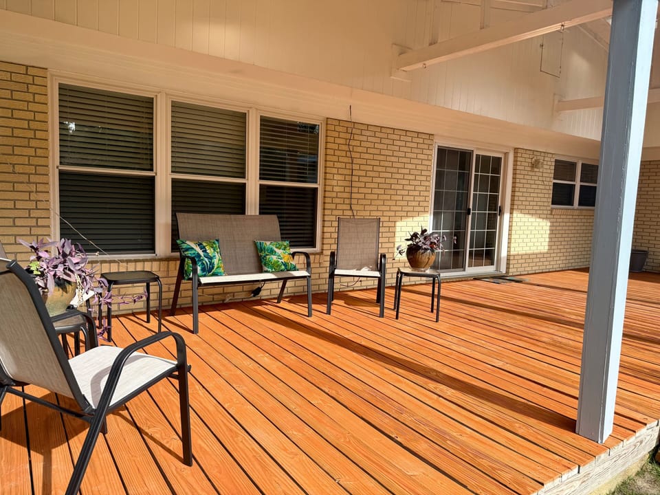 Spacious Back Porch and Private Backyard