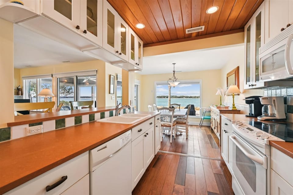 Kitchen with Water Views at 39 Lands End