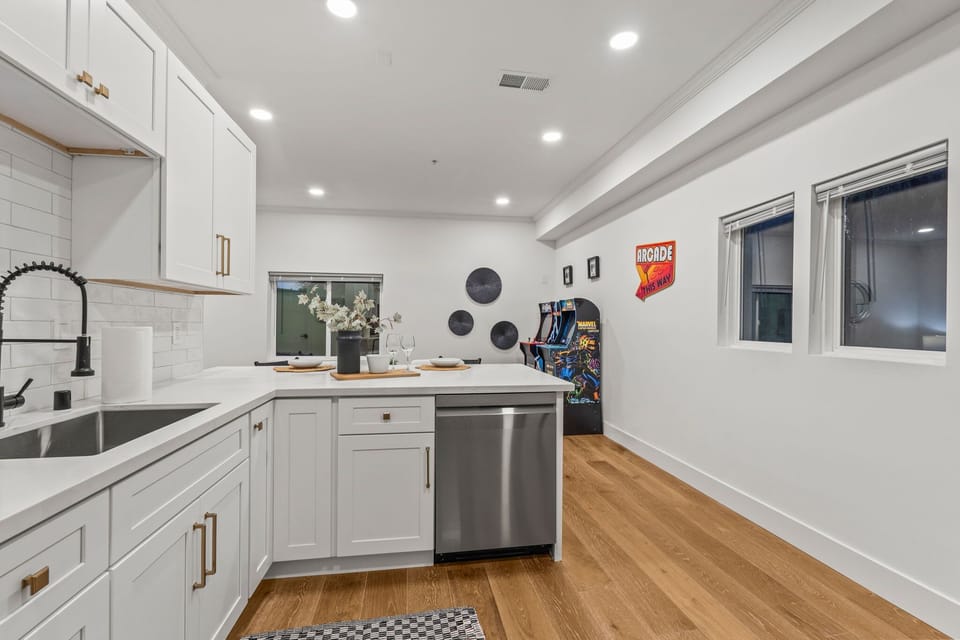 Fully equipped modern kitchen with open layout