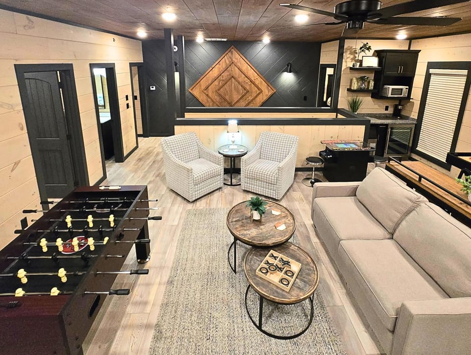 Loft / Game Room Overview, Cozy seating for meaningful chats, games for young and old, memories in the making