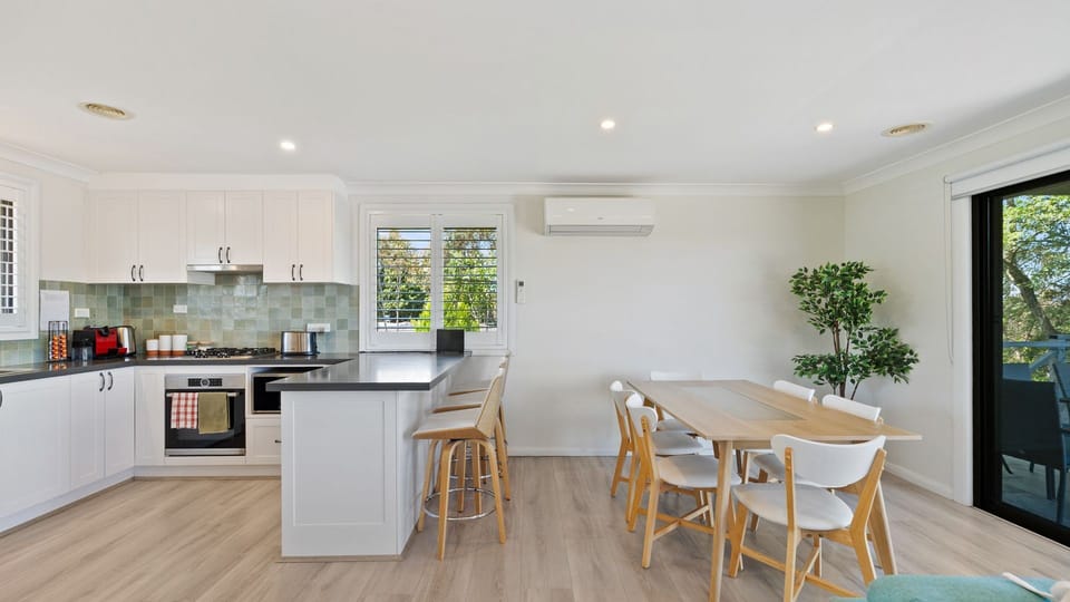 Stylish open-plan kitchen and dining area