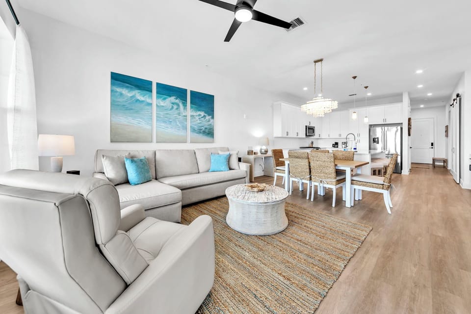 Open Concept Living, Dining, and Kitchen