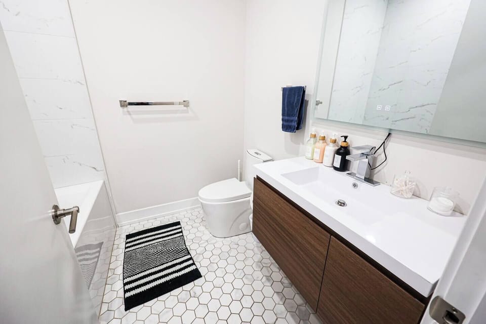 A clean, well-appointed bathroom for your comfort
